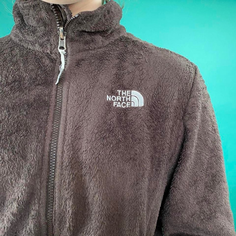 Vintage y2k brown fluffy north face fleece zip up brown. - Picture 3 of 4